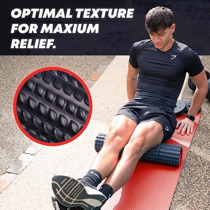 5-in-1 Long Foam Roller, 23" Long Back Roller for Physical Therapy with 5 Different Length Options, Muscle Trigger Points - Relieves Pain with Muscle Massage: Back, Shoulder, Foot, Legs, Arms, Neck-Ruum Studio Home
