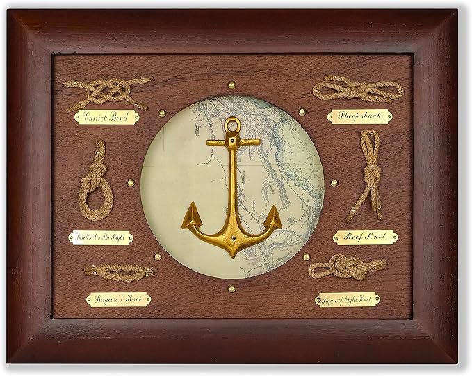 SAILINGSTORY Nautical Wall Decor Knot Board Frame Maritime Decor Coastal Anchor Decor-Ruum Studio Home