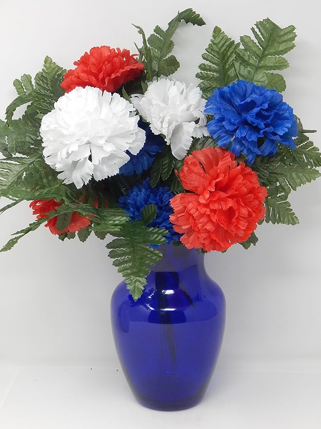 Floral Supply Online - 8" Rose Vase and Flower Guide Booklet - Decorative Glass Flower Vase for Floral Arrangements, Weddings, Home Decor or Office. (Cobalt)-Ruum Studio Home