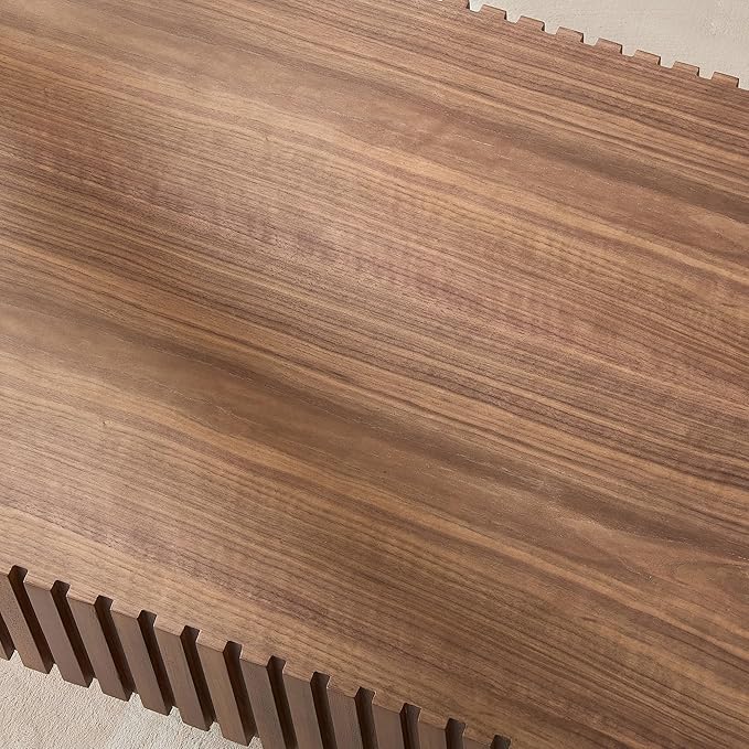 43.7" Oval Coffee Table for Living Room,Modern Handcraft Drum Coffee TableSmall Wooden Coffee Table with Sturdy Pedestal Easy Assembly for Office-Walnut-Ruum Studio Home