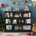 Book Shelf, 10 Cubes Storage Organizer, 3-Tier Open Shelf Wooden Bookcase, Freestanding Balck Bookshelf Cube Shelf for Bedroom, Living Room, Home Office-Ruum Studio Home