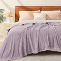 EMME Muslin and Fleece Queen Blanket Reversible - 80"*90" Lavender Soft Warm Throw Blankets for Couch Bed Picnic Travel Bed-Ruum Studio Home
