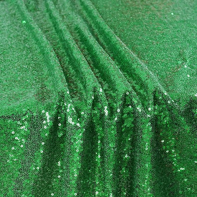 SquarePie Sequin Tablecloth 90 x 132 Inch Green Sparkly Table Cloth for Wedding Party Decoration-Ruum Studio Home