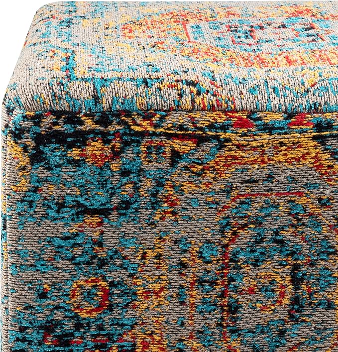 Mark&Day Pouf Ottoman, Kaltenleutgeben Traditional Saffron Cube Pouf Foot Rest for Living Room, Bedroom and Boho Home Decor (18"x18"x18")-Ruum Studio Home