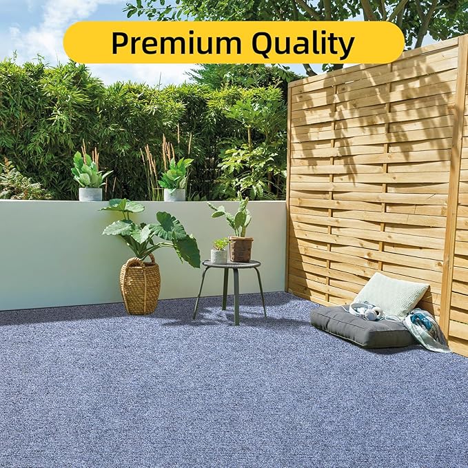 Marine Carpet,6 FT x 18 FT Blue-Gray Indoor Outdoor Carpet 0.2" Thick Boat Carpet with Water-Proof TPE Backing, Non-Slide Outdoor Marine Carpet Roll for Home, Patio, Porch, Deck-Ruum Studio Home