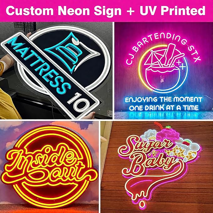 Custom UV Printed Logo Neon Sign - Personalized Business LED Name Light for Salon, Shop, Bar, Office, Nails, Beauty Studio Wall Decor Grand Opening-Ruum Studio Home