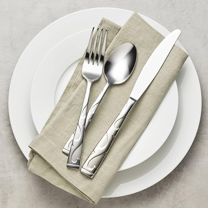 Oneida Tuscany 20-Piece Flatware Set, Service for 4, Silver-Ruum Studio Home