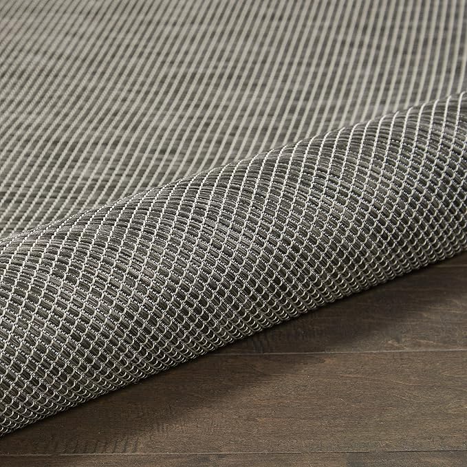 Nourison Home Positano Charcoal 8' x 10' Area Rug, Modern, Solid, Indoor/Outdoor, Easy Cleaning, Non Shedding, Bed Room, Living Room, Deck, Backyard-Ruum Studio Home