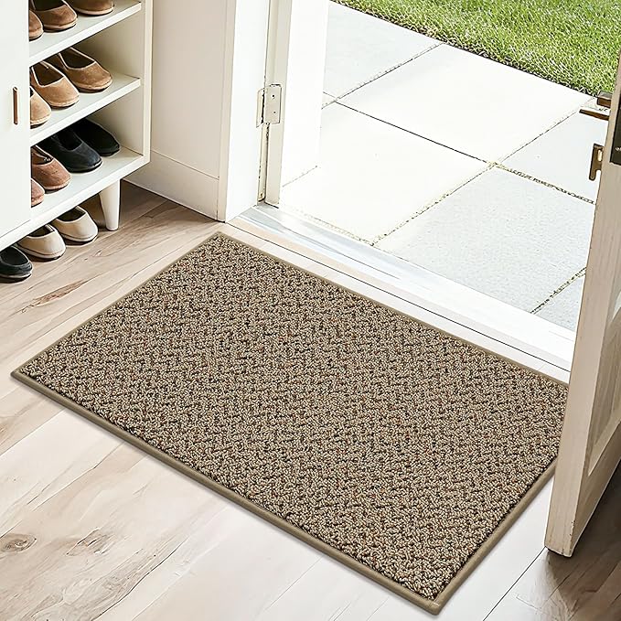 COSY HOMEER-Door-Mat 20" x 32" Non Slip Absorbent Entryway Rugs Dirt Trapper Doormats Washable Entrance Mats Low Pile Welcome Floor Mat for Front Back Door and Entry Mats,Taupe-Ruum Studio Home