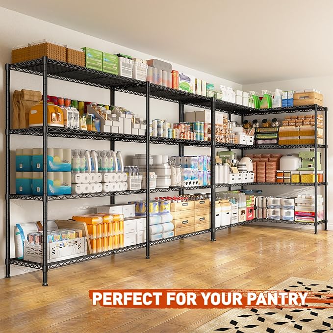REIBII 70"W Metal Shelving, Storage Shelves 4-tier Wire Shelving Unit Load 1240LBS Metal Shelves for Storage Adjustable Shelving Rack for Pantry Kitchen Commercial school Garage 70"W*15.8"D*62.9"H-Ruum Studio Home