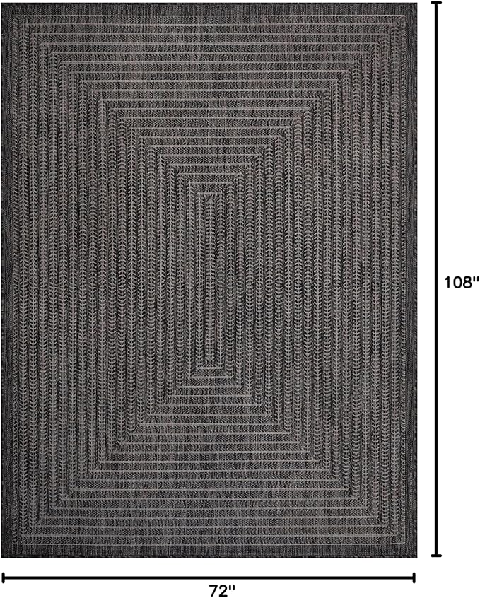 Adiva Rugs Outdoor Indoor Area Rug, Weather Resistant, Easy to Clean, Stain Resistant Floor Mat for Dining Room, Backyard, Deck, Patio (Pebble Weiss, 6' x 9')-Ruum Studio Home