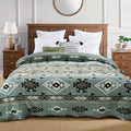 CASAAGUSTO Boho Sherpa Throw Blanket, Aztec King Size Blanket, Ultra Soft, Warm, Cozy, Plush, Thick Fleece Bohemian Throw Blanket for Couch, Bed, Sofa (Olive Green 108 * 90 Inch)-Ruum Studio Home