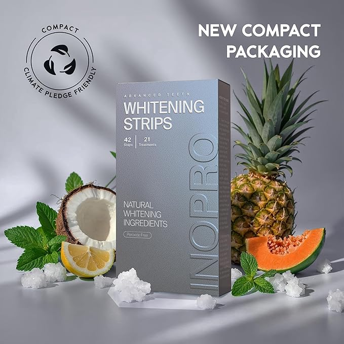 Natural Teeth Whitening Strips Kit 21 Treatments - Sensitive Teeth Whitener, Peroxide Free, Enamel Safe White Strips - Instant Teeth Whitening Without The Harm (42 Strips)-Ruum Studio Home