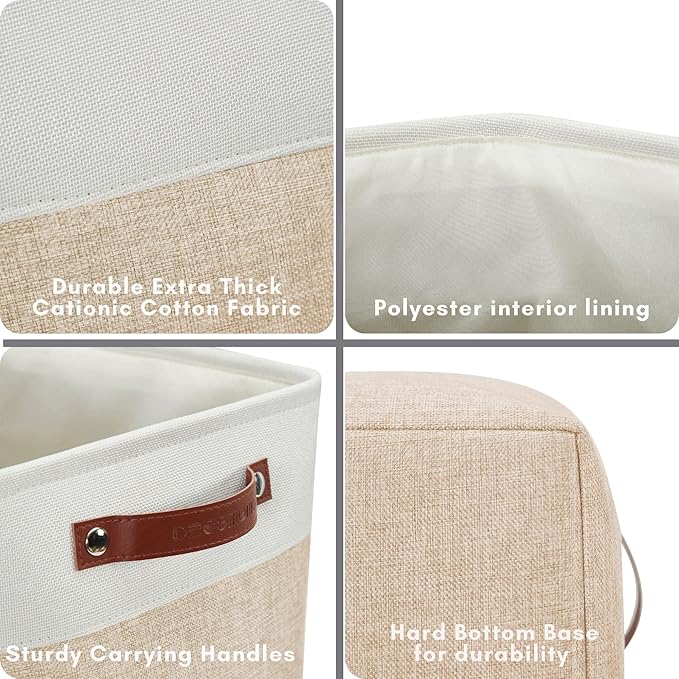 DECOMOMO Extra Large Storage Baskets 54.5L Fabric Storage Bins for Organizing Linen Closet, Toys, Nursery (Beige and White, XXXL - 3 pack)-Ruum Studio Home