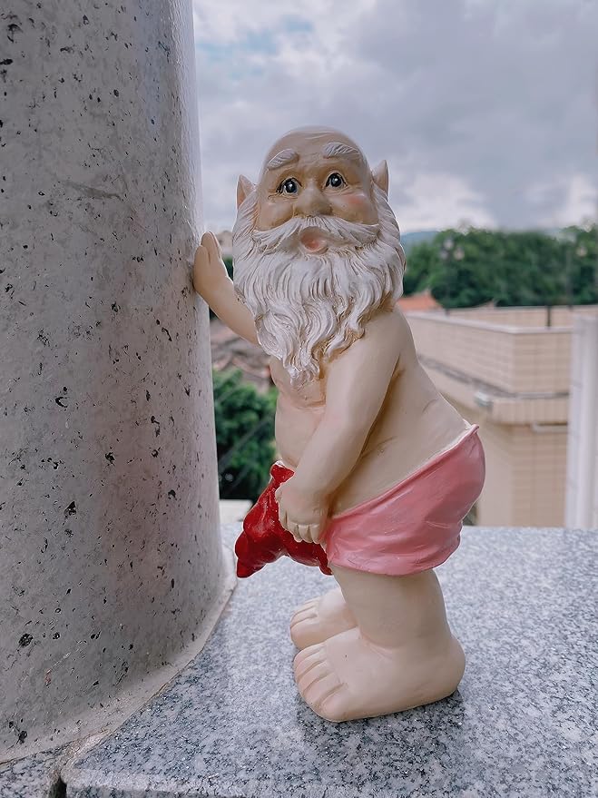 Funny Gnome Statue | Garden Gnomes | Funny Gnomes Garden Decorations for Outside Garden - Garden Gnomes 8" Tall-Ruum Studio Home