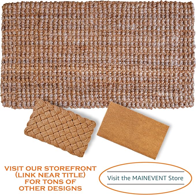 Jute Doormat 30x17 Inch, Jute Entryway Rug, Braided Doormat, Natural Woven Welcome Mat-Ruum Studio Home