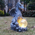 Dragon Solar Garden Statues Outdoor Decoration with Magic Orb,Dragon Figurine Solar LED Lights Lawn Décor,Outside Statue Ornament for Patio, Balcony, Yard,Unique Gifts for Mom Grandma-Ruum Studio Home