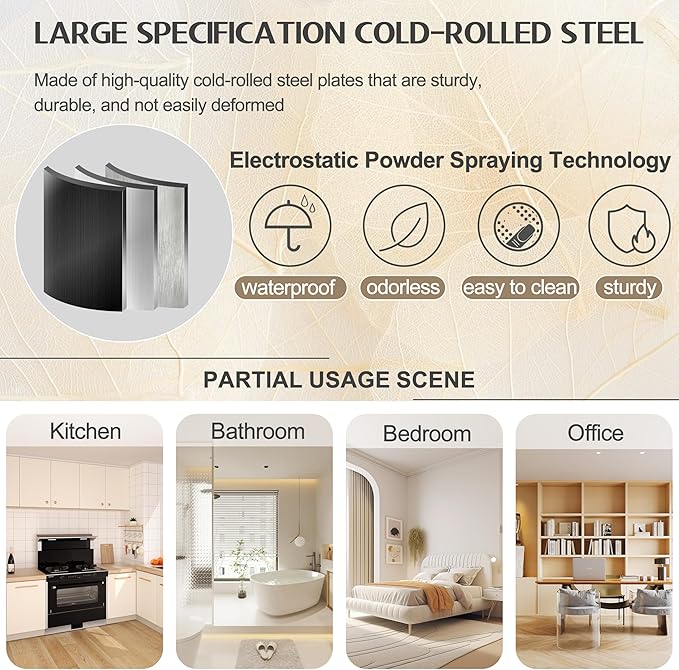 71" Tall Metal Storage Cabinet with 2 Doors and 4 Adjustable Shelves, Kitchen Pantry Cabinet White Freestanding Cupboard, 5 Tier Multifunctional Steel Storage for Office, Kitchen, Dining Room-Ruum Studio Home