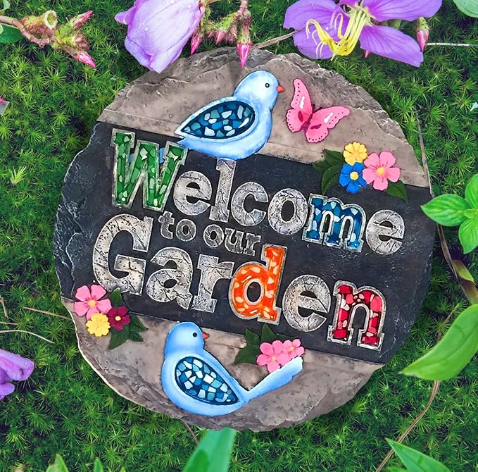 Spoontiques - Garden Décor - Dog Crossing Stepping Stone - Decorative Stone for Garden-Ruum Studio Home