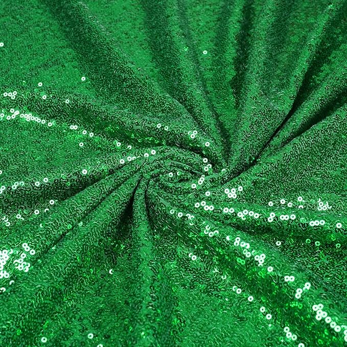 SquarePie Sequin Tablecloth 90 x 132 Inch Green Sparkly Table Cloth for Wedding Party Decoration-Ruum Studio Home