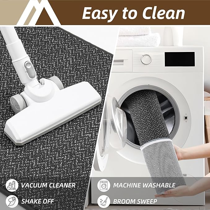 COSY HOMEER-Door-Mat 20" x 32" Non Slip Absorbent Entryway Rugs Dirt Trapper Doormats Washable Entrance Mats Low Pile Welcome Floor Mat for Front Back Door and Entry Mats,Dark Grey-Ruum Studio Home