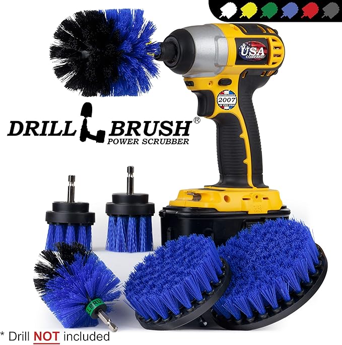 Pool Accessories - Cleaning Supplies - Drill Brush - 5 Piece Spin Brush Pool Cleaning Kit - Pool Supplies - Slide - Deck Brush - Hot Tub - Spa - Pond Liner - Pool Brush - Carpet Cleaner-Ruum Studio Home