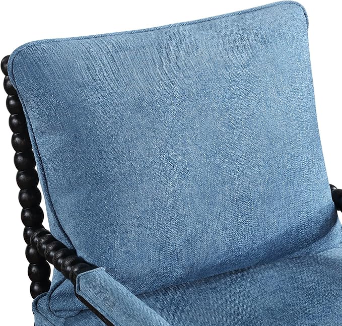 DUHOME Linen Fabric Spindle Accent Chairs Set of 2 with Wood Frame,Modern Accent Spool Chairs with Padded Spring Seat and Brushed Blue Base for Living Room Bedroom Farmhouse Home Office Belcony-Ruum Studio Home