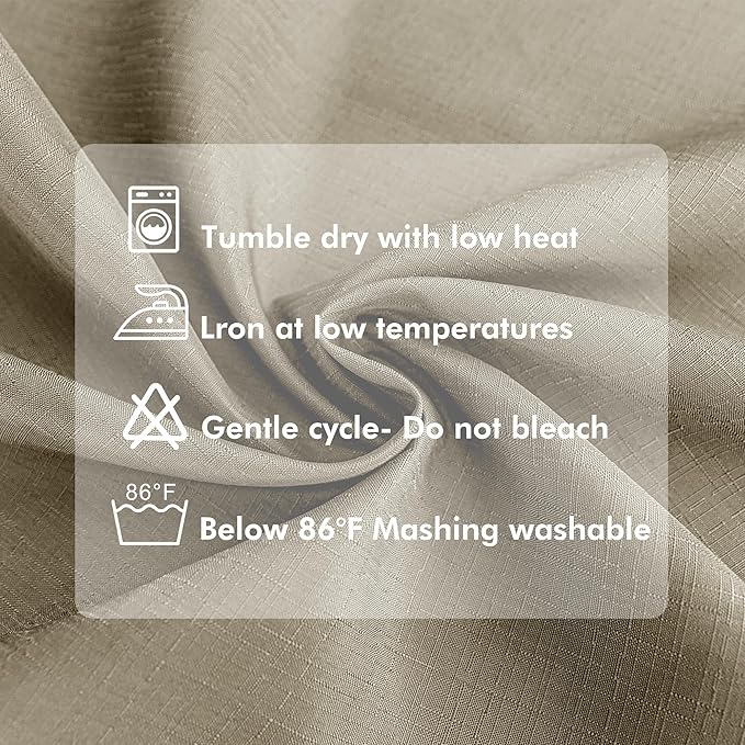 HolidayIdeas Linen Outdoor Curtains for Patio 4 Panels Waterproof Taupe Outside Curtains 110"x108"-Indoor/Outdoor Gazebo Wide Curtains Weatherproof, Privacy for Pergola, Porch, Cabana, Pool-Ruum Studio Home