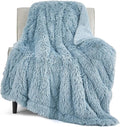 Bedsure GentleSoft Fluffy Light Sky Blue Throw Blanket, Dusty Baby Blue Decor Gifts for Women Men, Soft Cozy Fuzzy Plush Warm Minky Thick Sherpa Fleece Faux Fur Throw Blanket for Couch Bed, 50x60-Ruum Studio Home