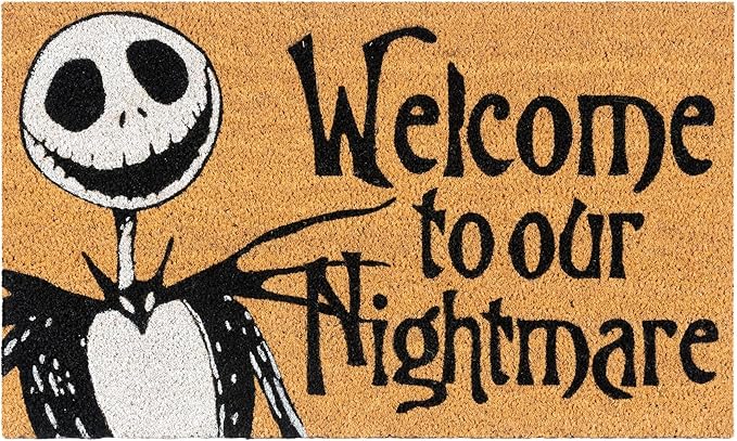Gertmenian Nightmare Before Christmas Coir Doormat - 2x3 Welcome Mat (2-Pack), Ideal for High Traffic Areas in Front Door, Garage, Entryway - Welcome Nightmare/Jack & Sally, 80005-Ruum Studio Home