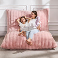Hobestluk 3 in 1 Bean Bag Chair Giant Bean Bag Chairs for Adults with Ripple Cover Convertible Bean Bag Floor Cushion with Machine Washable Cover for Living Room (Ripple Pink)-Ruum Studio Home