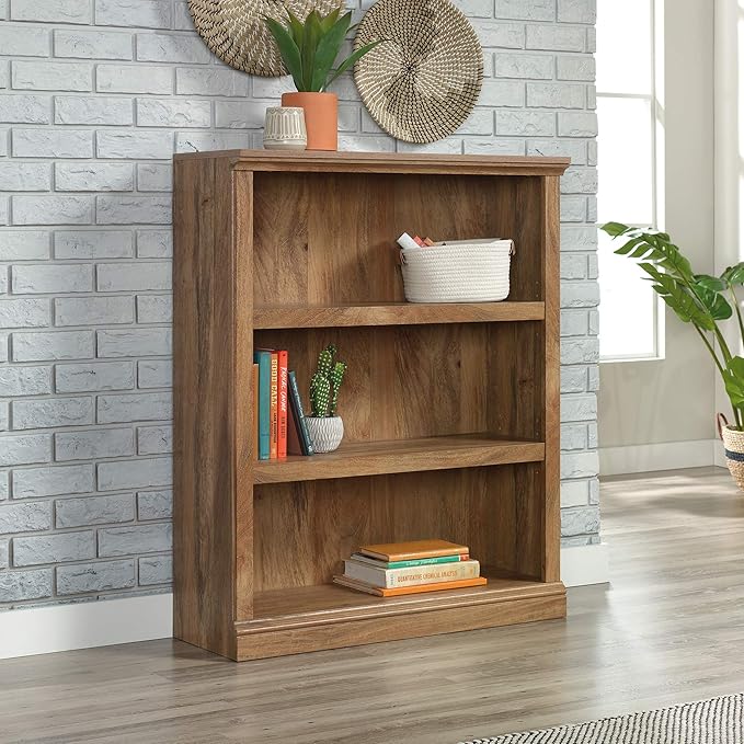 Sauder Miscellaneous Storage 3-Shelf Bookcase/ Book shelf, Sindoori Mango finish-Ruum Studio Home
