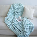 Maetoow Chenille Chunky Knit Blanket Throw （30×40 Inch）, Handmade Warm & Cozy Blanket Couch, Bed, Home Decor, Soft Breathable Fleece Banket, Christmas Thick and Giant Yarn Throws, Baby Blue-Ruum Studio Home