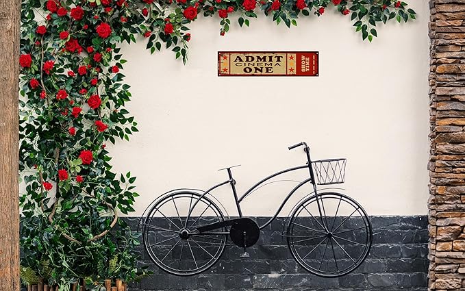 Tin Sign Cinema Vibes at Home Admit One Movie Ticket Funny Sign Vintage Carnival Inspired Metal Sign for Your Home Movie Theater 16x4 in-Ruum Studio Home