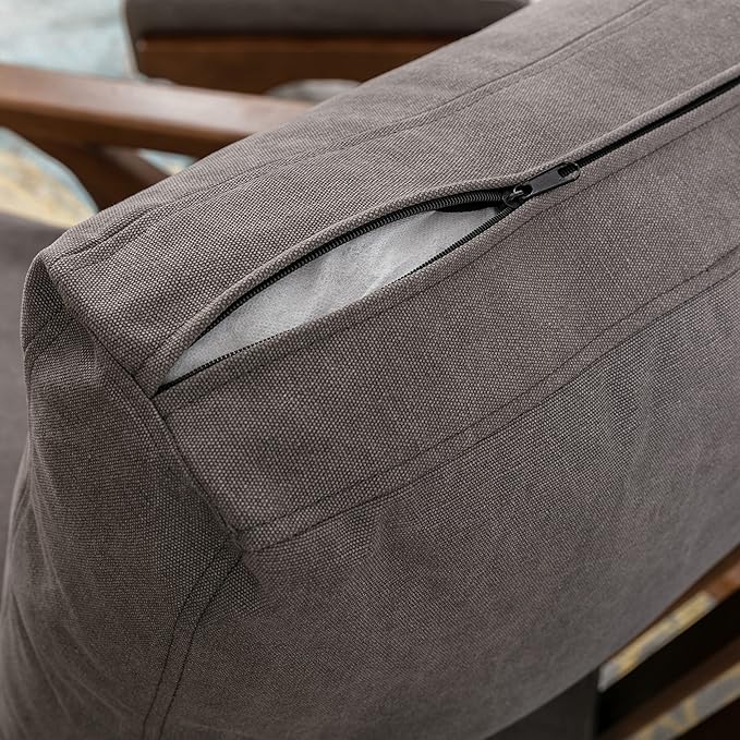 chairus Mid Century Accent Armchair Modern Upholstered Lounge Chair Compfy Leisure Arm Chair for Living Room Fireplace/Bedroom/Reception/Dorms, Denim Fabric Grey-Ruum Studio Home