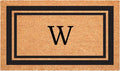 Calloway Mills 152962448 Black Border 24" x 48" Monogram Doormat (Letter W)-Ruum Studio Home