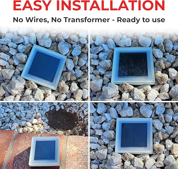 LUMENGY Solar Paver Light 4×4 inch (3.93 X 3.93), Up To 12 Hours Continues Lighting, Stainless Steel, Glare-Free Lighting For Driveways & Garden, 2700K Warm White, Waterproof & Drive-Over Rated. Ver 2-Ruum Studio Home