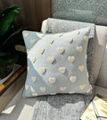 VAGMINE Hand Embroidered French Knotted Hearts Pillow Cover - 18x18 Inches Square - 100% Cotton Robins Egg Decorative Cushion Cover - Romantic Gift for Couples - Valentine’s Bedroom Decor-Ruum Studio Home