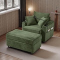 Accent Chair with Storage Ottoman Upholstered Living Room Chairs for Reading Chair with Chaise Lounge Chairs Indoor, Comfortable Armchair for Bedroom-Ruum Studio Home