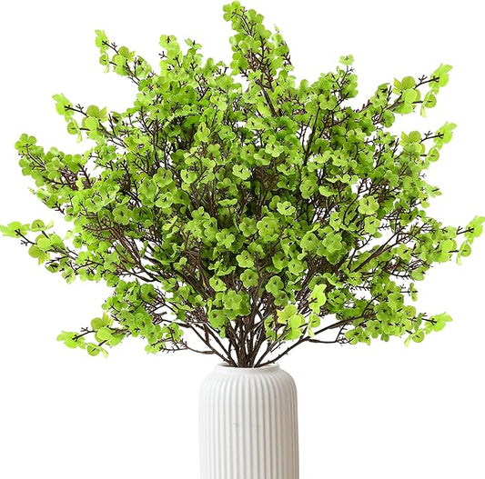 Sggvecsy 10 Pcs Babys Breath Artificial Flowers Gypsophila Bouquets Bulk Real Touch Fake Silk Flowers for Home Wedding DIY Floral Arrangement Kitchen Table Centerpiece Festival Decoration (Green)-Ruum Studio Home