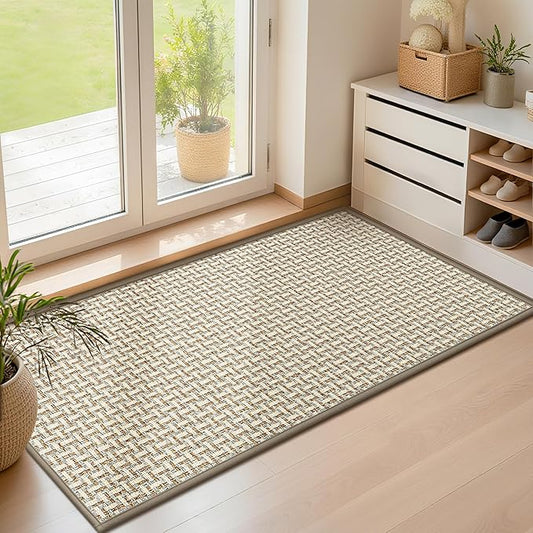 LEKEEPGO Door Mat Indoor Entrance 24"x47", Absorbent Indoor Door Mat Large, Non Slip Rubber Backing Inside Door Mats, Washable Floor Mat, Low-Profile Doormat for Front Door, Entryway, Entrance, Grey-Ruum Studio Home