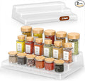 MUDEELA 2 Pack 3 Tier Spice Rack Organizer for Cabinet 11.6-Inch Spice Organization for Pantry, Non-Skid Spice Shelf with Protection Railing, Versatile Seasoning Organizer for Kitchen Counter-Ruum Studio Home