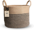 14"x12" Natural Jute Rope Woven Storage Basket with Handles for Plant, Blankets,Toys,Clothes,Shoes - Living Room Home Decor,Multifunctional Basket for Organizer,Picnic,Artificial Tree-Ruum Studio Home