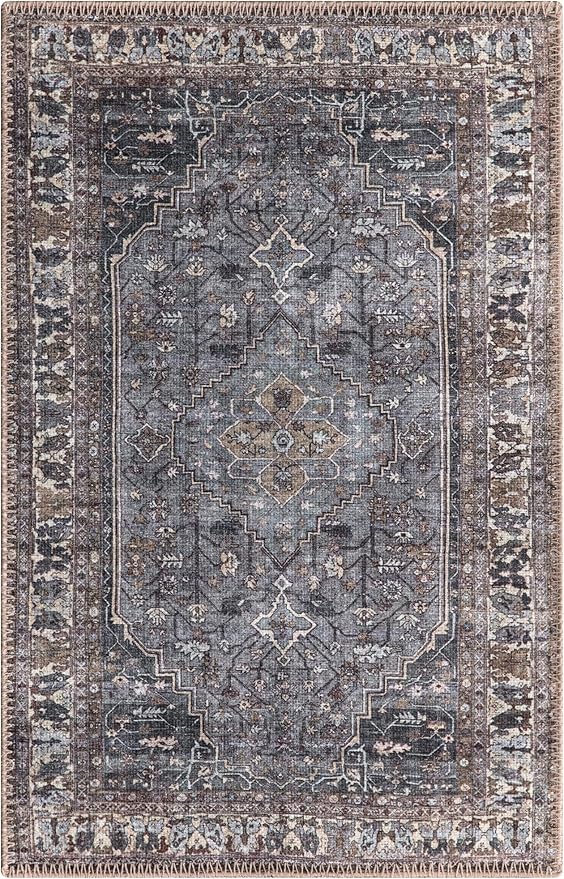 Keen Home Design 2x3 Rug - Machine Washable Entry Rug with Non-Slip Backing, Ideal for Enteryway, Kitchen, Bathroom, Laundry Room - Vintage, Easy Clean, Durable, Low Pile Rug - (2' x 3')-Ruum Studio Home