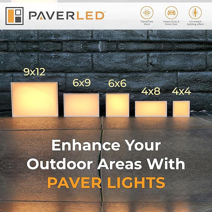 LUMENGY Paver Light 6X9 Inch (5.82 x 8.85 inches) 2700K, Brick Lighting for Pavers, Driveways, Pathways, Patios, Inground & Garden, 12V Waterproof, Drive-Over Rated-Ruum Studio Home