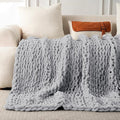 Ultra Soft Chunky Knit Blanket Throw -40x50 Hand Knitted Warm Chenille Throw Blanket, Home Decor Soft Thick Yarn Cable Knit Blanket Breathable Fleece Banket Christmas for Couch Bed Sofa Best GIF-Ruum Studio Home