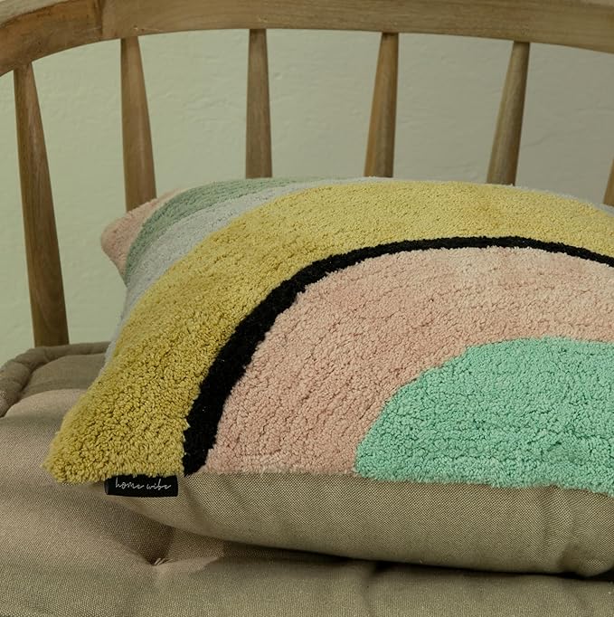 Tufted Boho Pillow Covers 18X18 Inch Throw Pillow Covers Decorative Cushion Cover Exquisitely Crafted with Hand-Finished Tuft Farmhouse Pillow Case for Couch Sofa Bed Living Room Bedroom-Ruum Studio Home