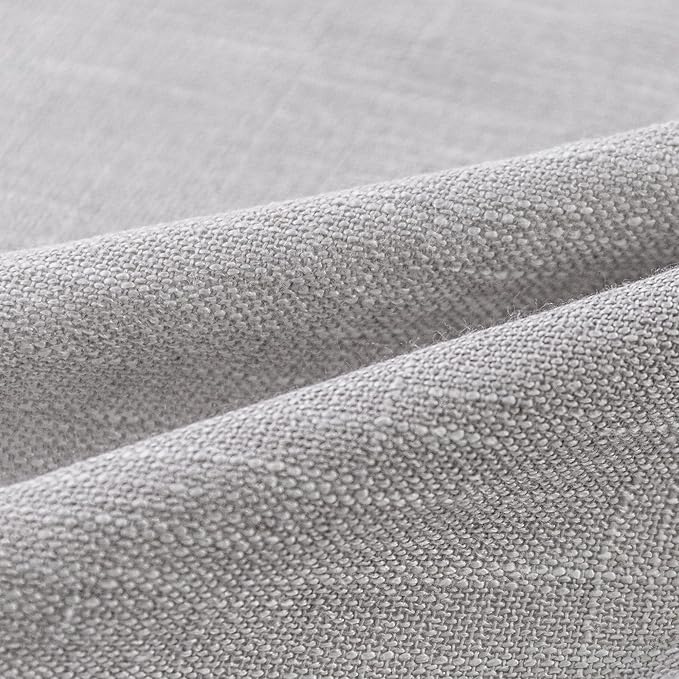 MYSKY HOME Short Curtains for Small Window, Boho Sheer Curtains 2 Panels Set Window Treatment Drapes Linen Style Texture for Closet/Kitchen, 50"x63", Light Grey, 2 PCs-Ruum Studio Home