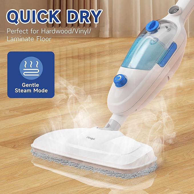 Steam Mop for Hardwood Floor Cleaning, Floor Steamer Cleaner Lightweight for Vinyl, Laminate, Carpet, Tile Hard Floors w/Adjustable Steam Modes & Height, 23ft Cord, 2 Washable Pad-Ruum Studio Home