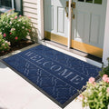 Yimobra Welcome Mat Outdoor Indoor, All-Season Waterproof Front Door Mat Outside Entrance, All-Weather Heavy Duty Non-Slip Doormat, Low Profile Porch Patio Entrance Mats, 60x36, Blue-Ruum Studio Home